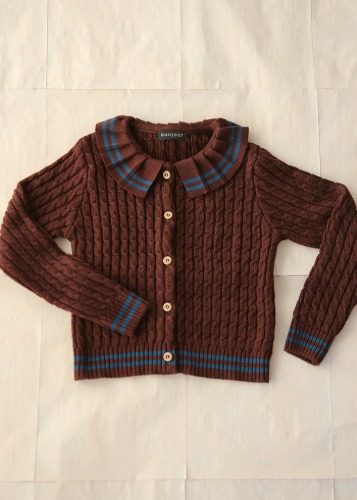 Bonjour Knitted Cardigan brown twist