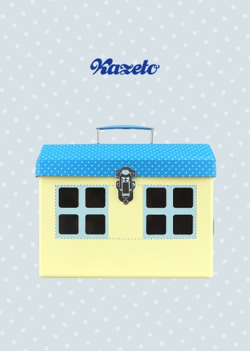 KAZETO Suitcase house with blue roof